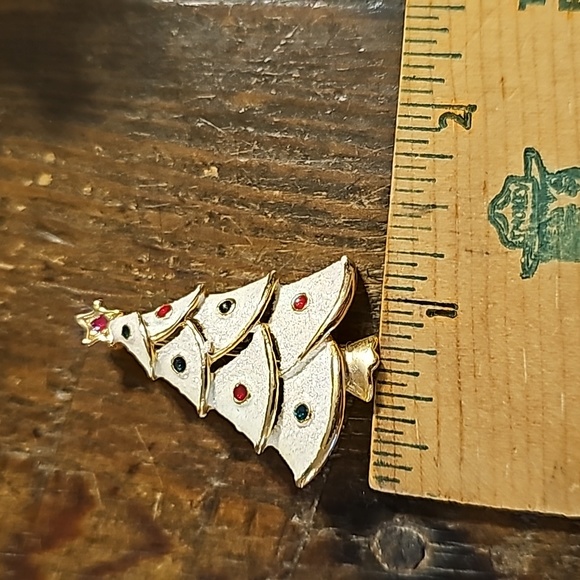 VINTAGE Glitter Christmas Tree Brooch - Picture 9 of 13